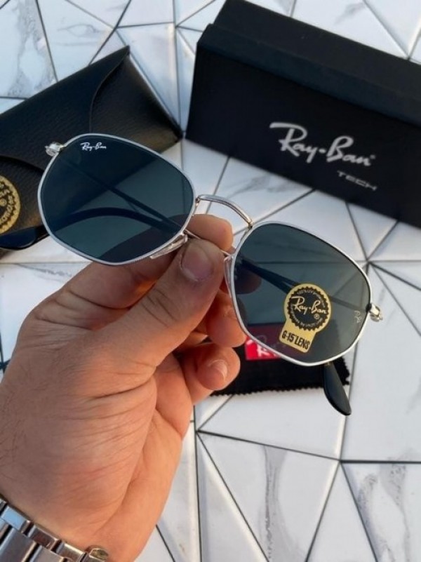 RAYBAN HEXAGONAL SILVER BLACK 3548