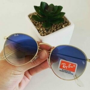 RAYBAN ROUND GOLD BLUE 3447