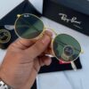 RAYBAN ROUND GOLD GREEN