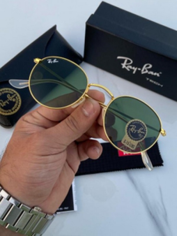 RAYBAN ROUND GOLD GREEN